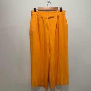 Shore Sherbet Orange Linen Blend Wide Leg Pants Size XL 🧡🍊